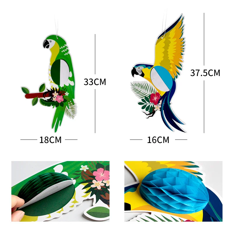 6 шт. Тропическая Птица сотовый попугай гавайский Летний Пляжный Бар банкет