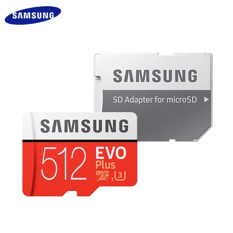 Original SAMSUNG EVO Plus Memory Card 512GB Micro SD Card U3 Flash Card SDXC Up to 100MB/s TF Card 512gb Trans Flash Card