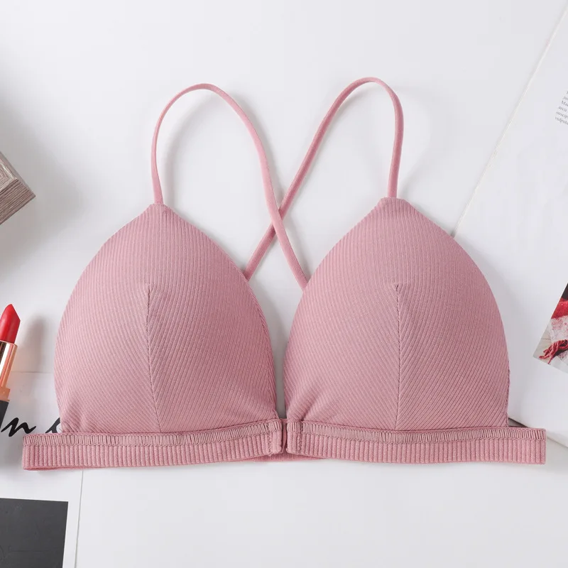 Pure Bean Pink Сексуальный бюстгальтер без косточек, женский бюстгальтер пуш-ап, бесшовный бюстгальтер для женщин, бюстгальтер с застежкой спереди, бюстгальтер, сексуальное нижнее белье, женское нижнее белье, Bh - Цвет: Pure Bean Pink