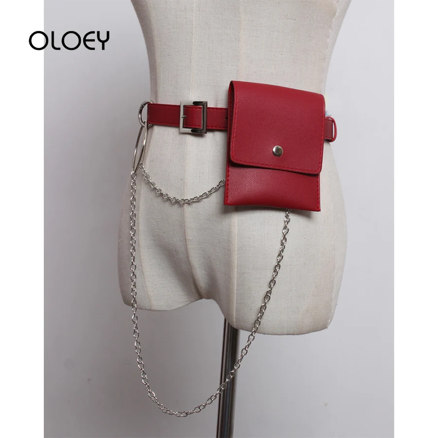 

Fashion Fanny Pack for Women Shoulder Bag Chain Belt Detachable Mini Waist Bags Female PU Chest Handbags Ladies Travel Belt Bag
