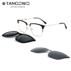 Женские солнцезащитные очки TANGOWO в металлической квадратной оправе, винтажные магнитные поляризационные очки с клипсой, оптические очки для близорукости 69997