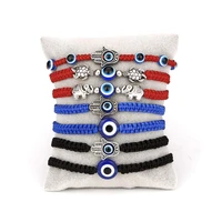 turkish blue evil eye bracelets for women men hand elephant tortoise charm red black rope string chain bangle men lucky jewelry