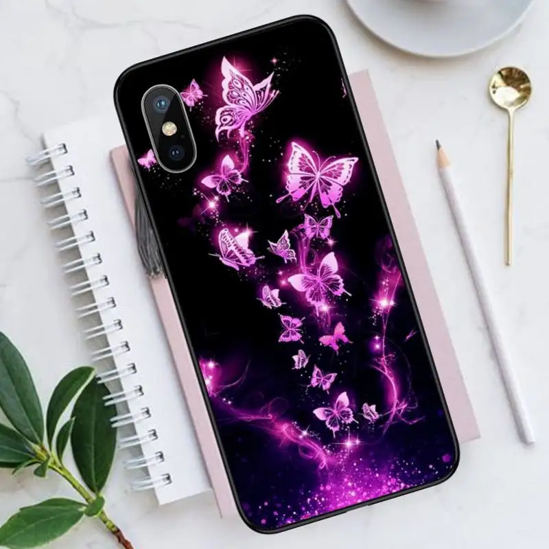 

Purple beautiful infinite butterfly flower Phone Cases for iPhone 11 12 pro XS MAX 8 7 6 6S Plus X 5S SE 2020 XR Luxury brand