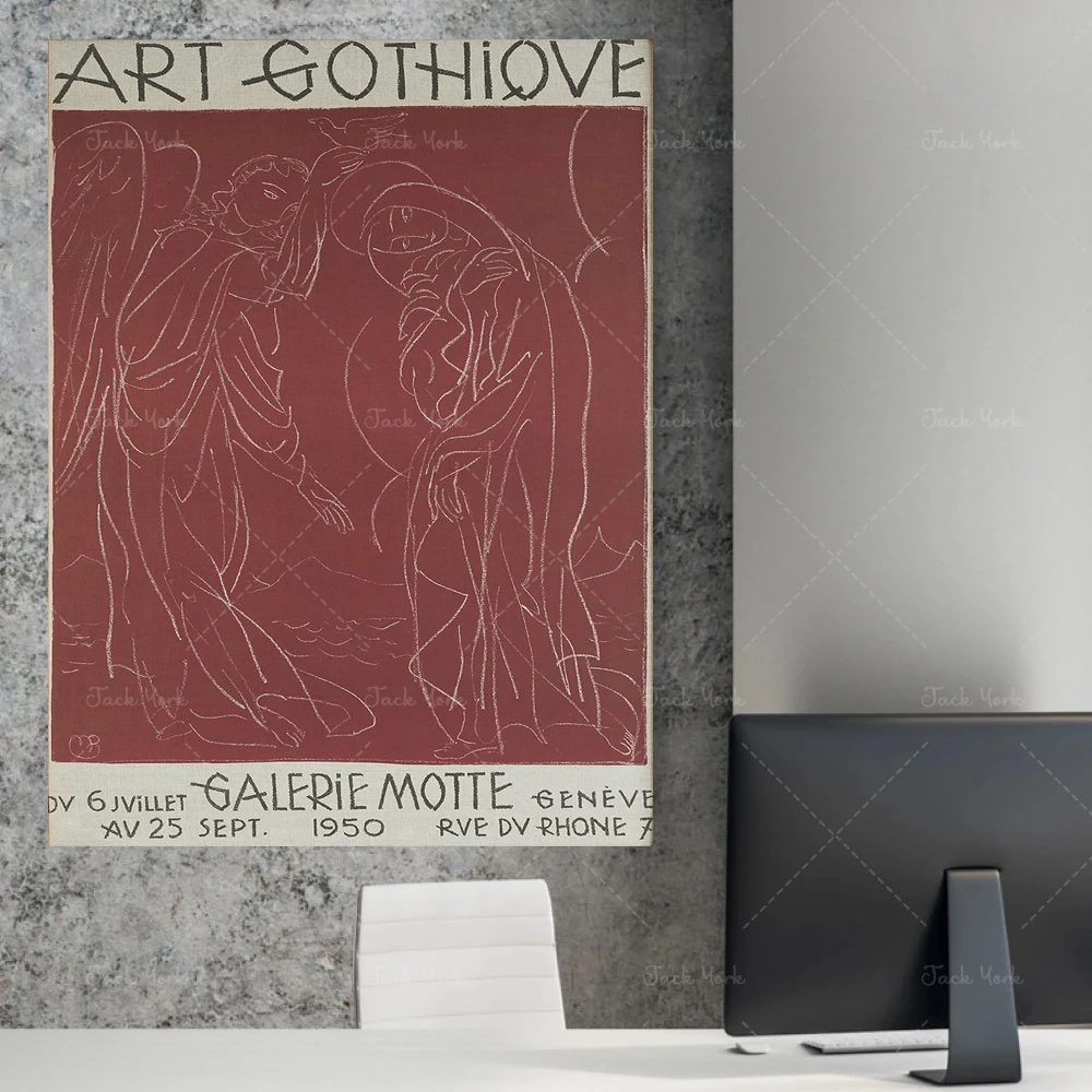 Постер художественной выставки в готическом стиле галереи современном