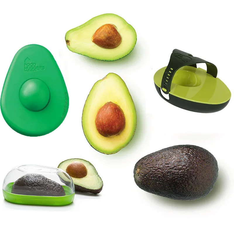

Silicone Avocado Huggers Saver Box Keeper Storage Container Snap-On Lid Keep Your Avocados Fresh Food Kitchen Gadget Items