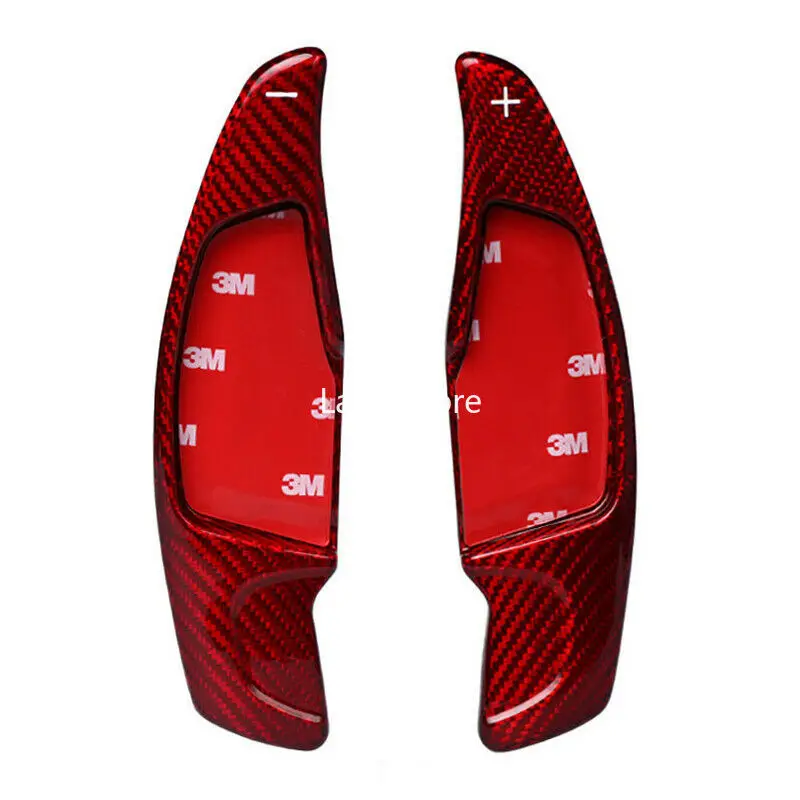 

New 2Pcs Red Genuine Carbon Fiber Car Steering Wheel Attachment Paddle Shift for BMW G30 G11 G02 F90