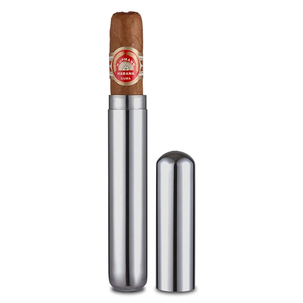 Нержавеющая сталь сигарная трубка для одной сигары портативный дорожный