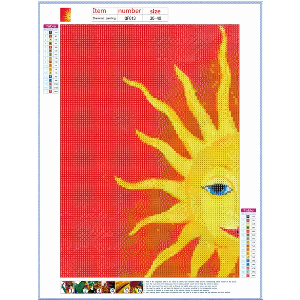 Полноразмерная алмазная 5D картина из мультфильмов солнце луна набор для