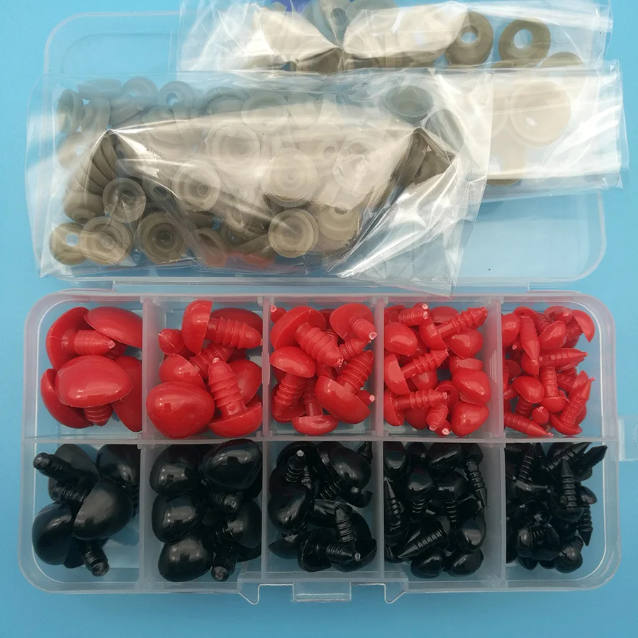 

125pcs Safety Nose Eyes Triangle Nose Plastic Eyes for Dolls Making Toys Teddy Bear Dolls Nose Eyes Amigurumi Making Accessories