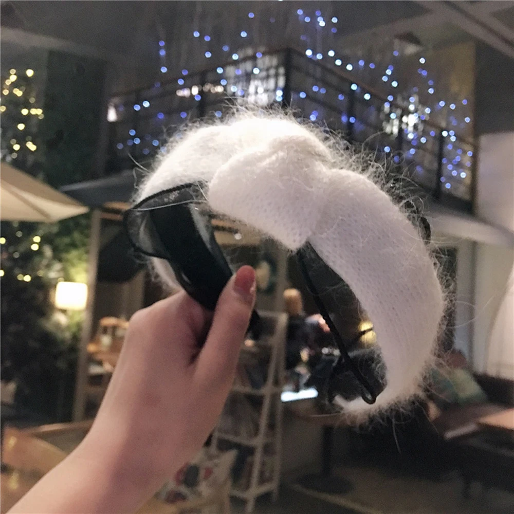 

Girls Hair Accessories Handmade Hairband Knot Fashion Warm Winter Women New