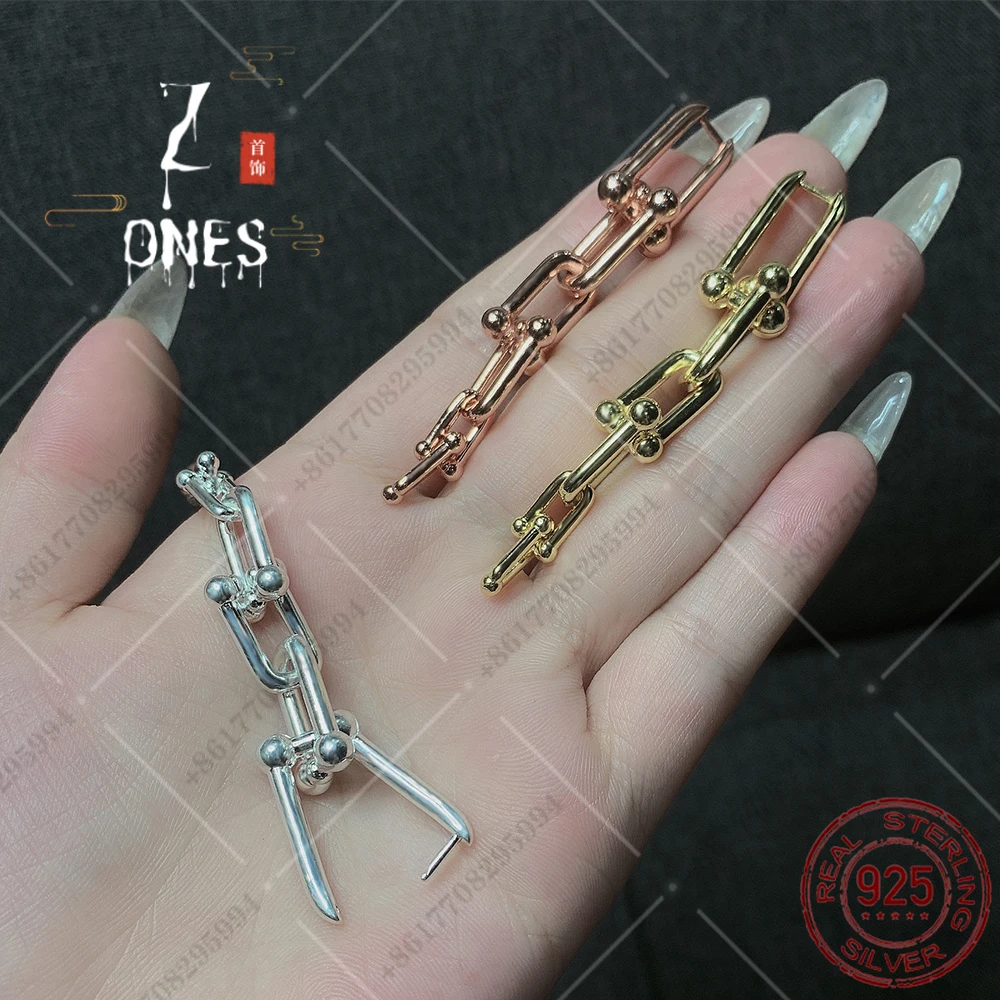 

S925 Sterling Silver Earrings Female Charm Jewelry U-shaped Design Fashion Party Wedding Accessories for Girlfriend Holidaygifts