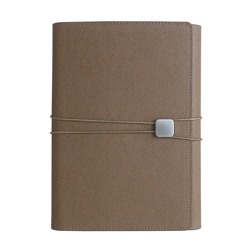 

A5 90 Pages Coil Binding PU Leather Elastic Bandage School Stationery Phone Pocket Three-fold Notebook Personal Diary Agenda