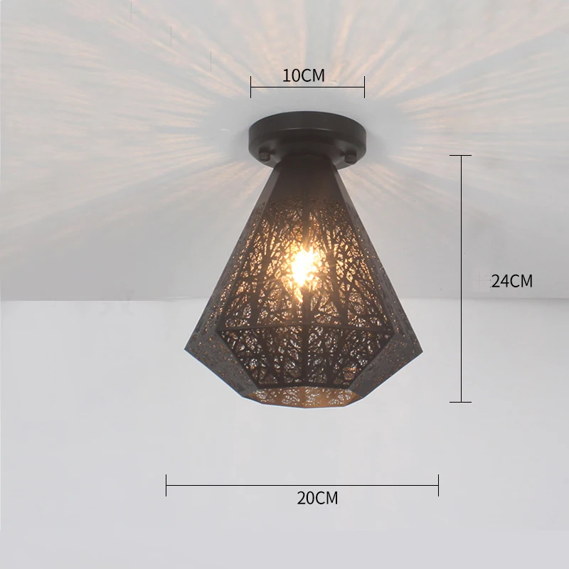 Ceiling lights Minimalist Retro Ceiling Lamp Glass E27 industrial decor lamps for living room Home Lighting Lustre Luminaria - Цвет корпуса: 11