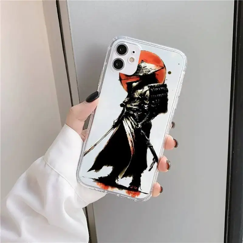 

Japanese samurai oni mask Phone Case Transparent for iPhone 11 12 mini pro XS MAX 8 7 6 6S Plus X 5S SE 2020 XR