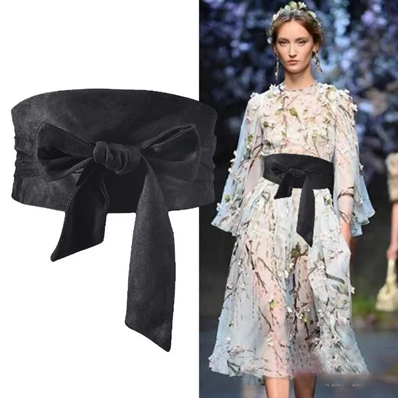 

7 Colors Women Solid Flannelette Cummerbunds Wide Corset Belt Casual All Match Waistband Fashion Lady Dress Overcoat Accessories
