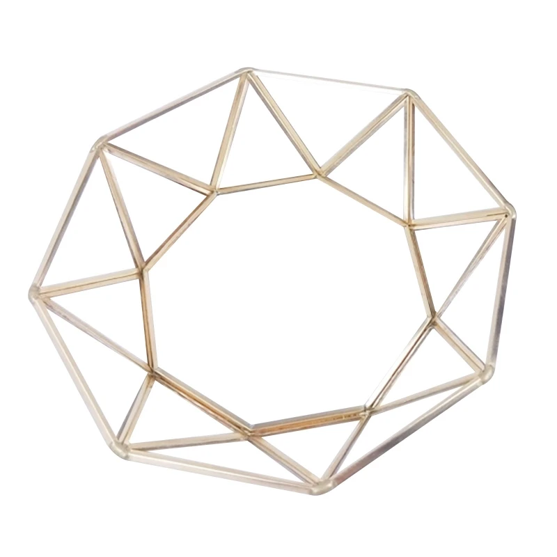 Античный поднос для ювелирных изделий Золотая латунная рамка стеклянный