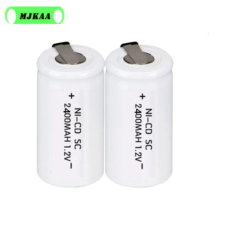 6 шт SubC SC 22420 1 2 V батареи 2400 мАч 22*22*42 Ni CD Перезаряжаемые Батарея с удлинителем