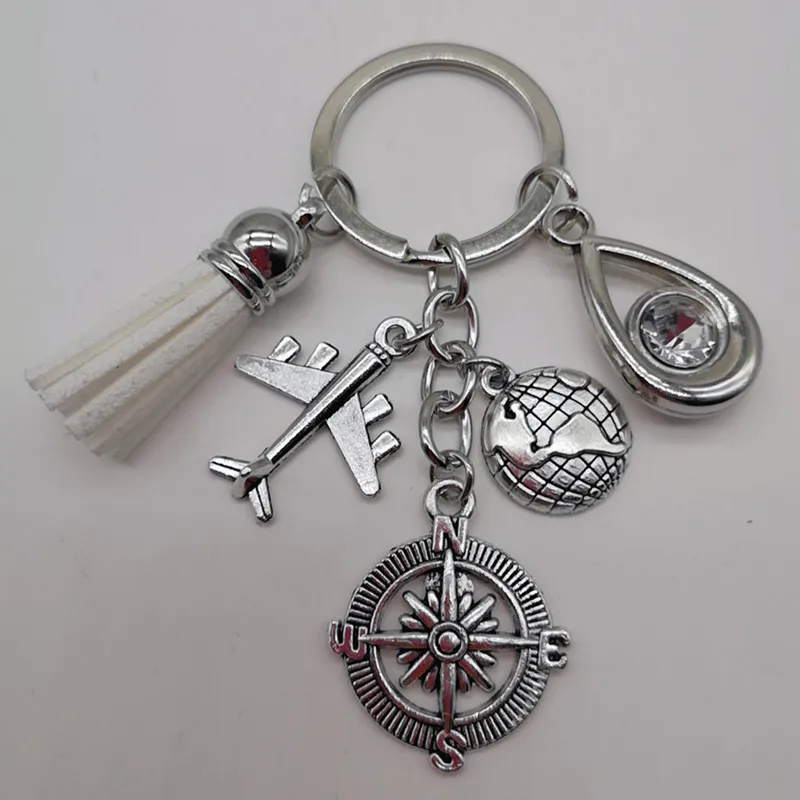 2020/2021 кисточка земли самолет подвеска с компасом брелок эмблемами путешествий