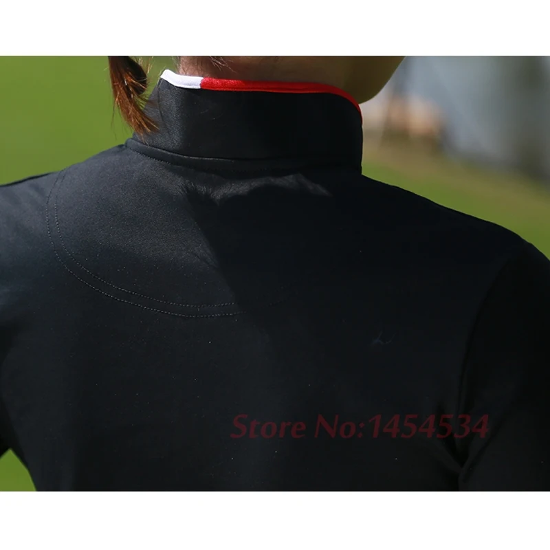 Леди Длинные рукава футболки сезон: весна–лето Для женщин молнии Гольф рубашка