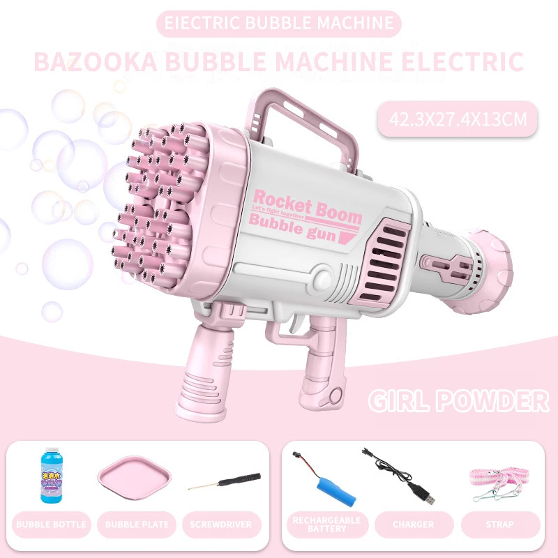 

Big Size Electric Bubble Gun Gatlin Bubble Gun Machine Soap Bubbles for Children Magic Bubble for Bathroom Summer Outdoor Toys