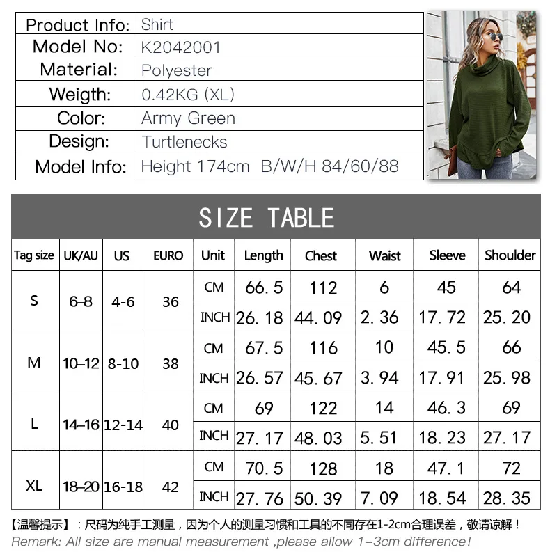 

Mandylandy Turtleneck Fashion Jumpers Fashion Female Sweaters Women Autumn Sweaters Long Sleeve Loose Pullovers Top