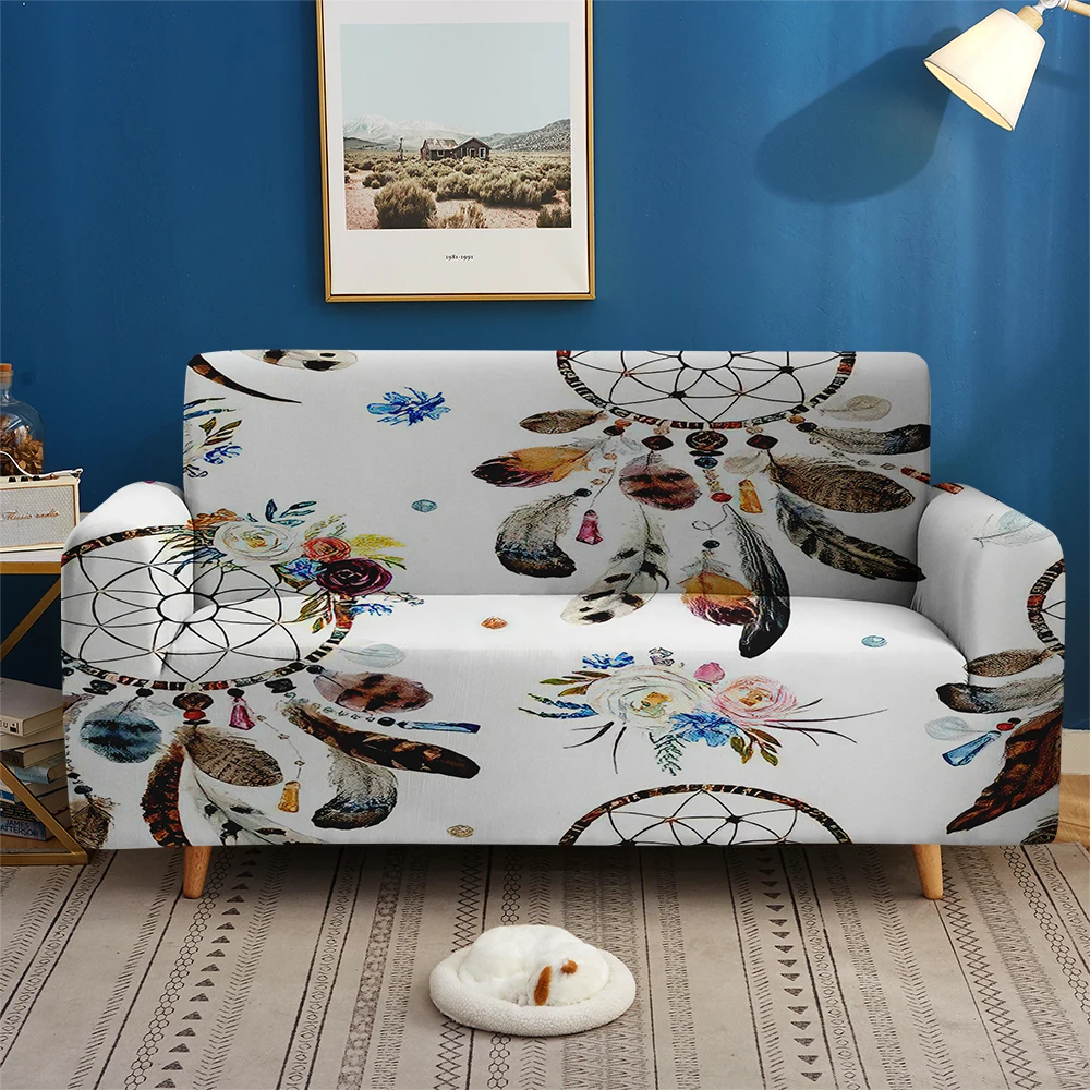 

3D Print Dreamcatcher Elastic Couch Cover Sofa For Living Room Bedroom Home Decor Fashion Custom Slipcover 1/2/3/4-seater