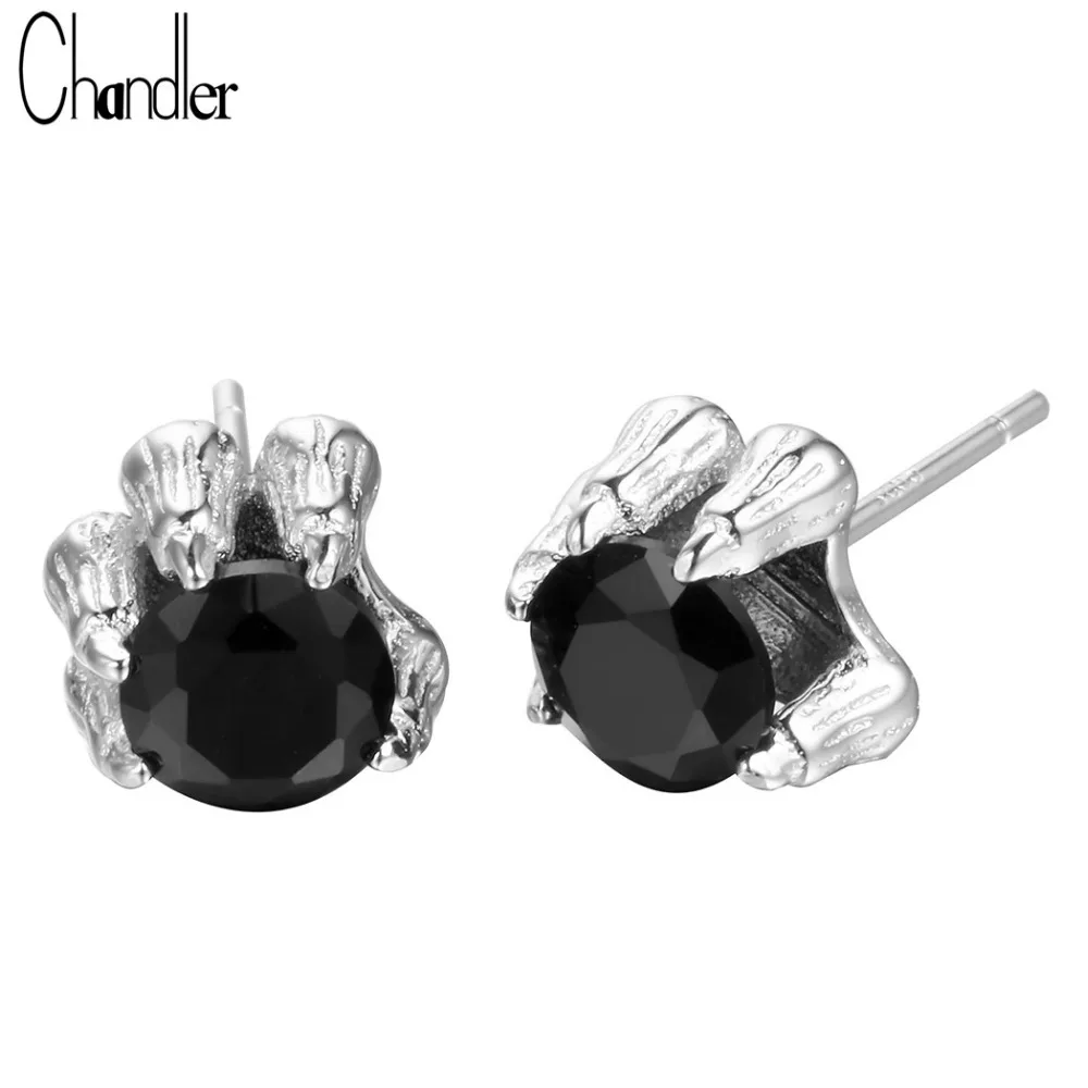 Чандлер в стиле панк бохо черный камень Волк Серьги с лапами для девочек иглы не