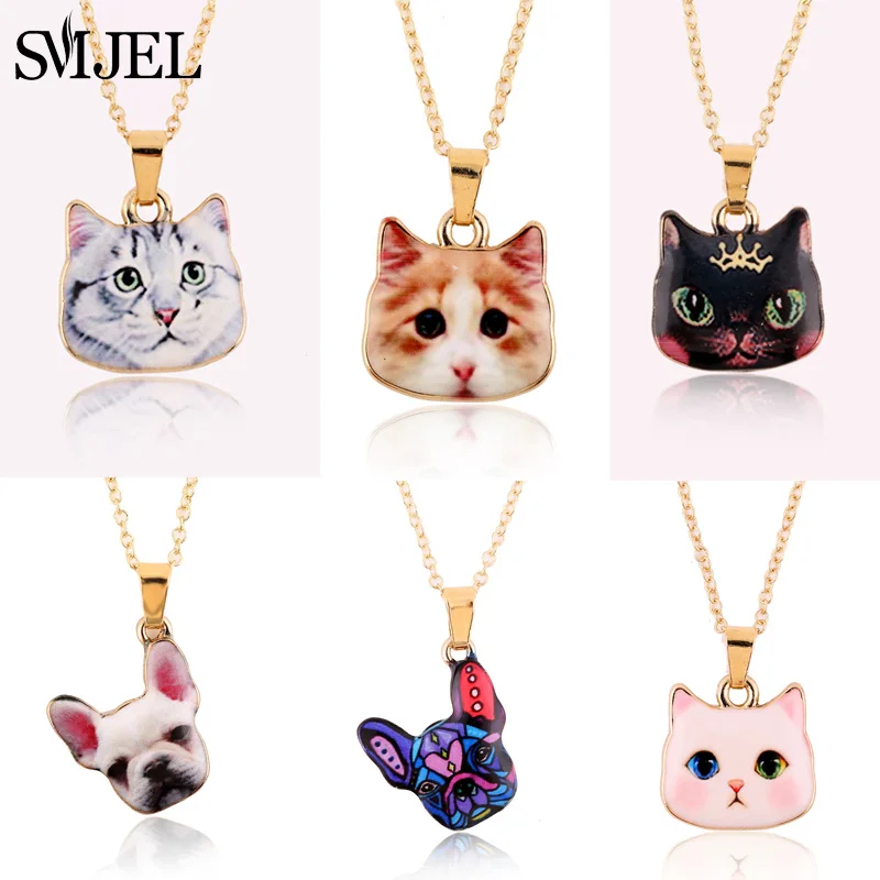 SMJEL мужское ожерелье с подвеской в виде животного собаки кота для женщин чокер