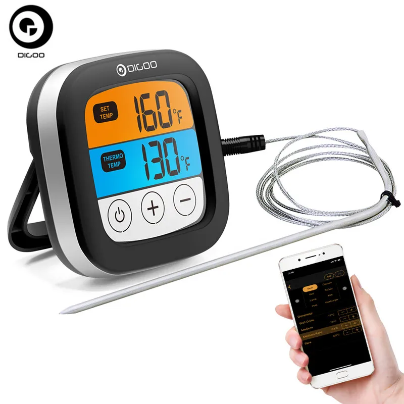Digoo DG-FT2103 светодиодный сенсорный экран цифровой bluetooth термометр для приготовления мяса с температурным зондом для мяса барбекю кухня