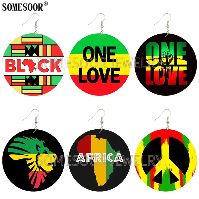SOMESOOR ювелирные изделия Африканская Карта раста мир фон лев дизайн логотипа обеих