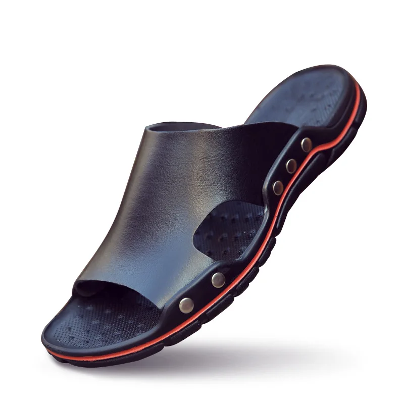 

Factory Direct Sales 2021 Summer New Casual Genuine Leather Slippers Men's Non-Slip Sandals Soft Bottom Men's Breathable Shoes