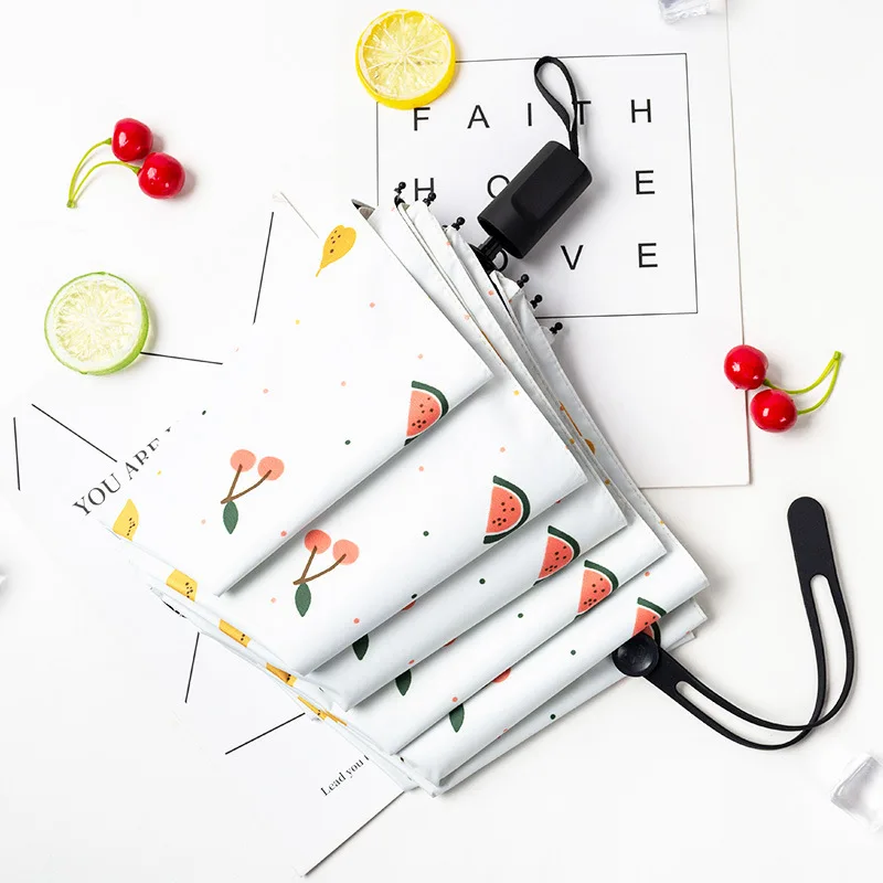 Cute Sunny and Rainy Umbrella Three-folding for Girls Children Umbrellas | Дом и сад