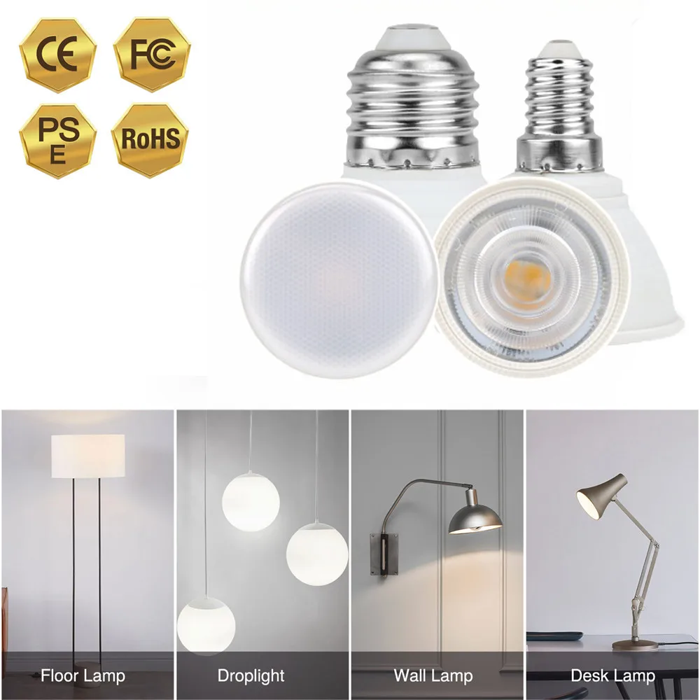 6/12 Светодиодная лампа E27 E14, точечный светильник, светодиодные лампы 220 В, 5 Вт/7 Вт, Точечный светильник, лампа с теплым/белым свесветильник, пл...