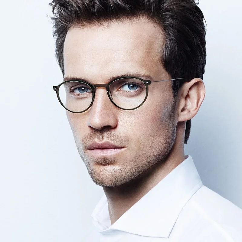 ZENOTTIC 2021 Round Titanium Glasses Frame for Men Brand Retro Optical Eyeglasses Frame Glasses Fake Glasses Men Accessories