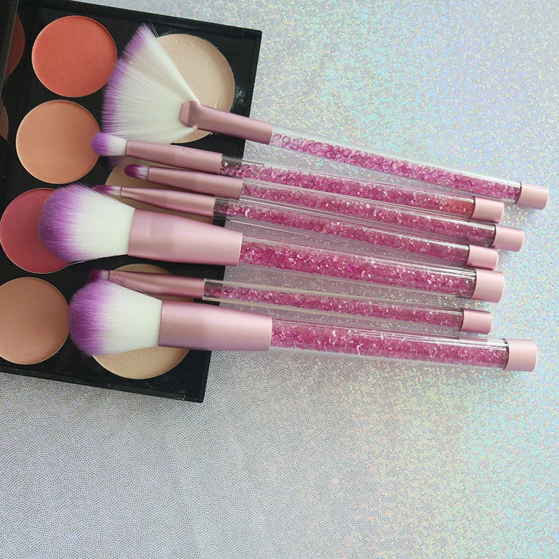 7 шт. набор кистей для макияжа блестящая Алмазная кристальная ручка кисти пудра