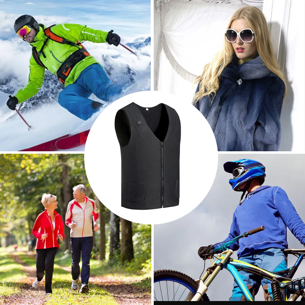 Уличный жилет с подогревом USB куртка для мужчин и женщин теплая зимняя гибкая