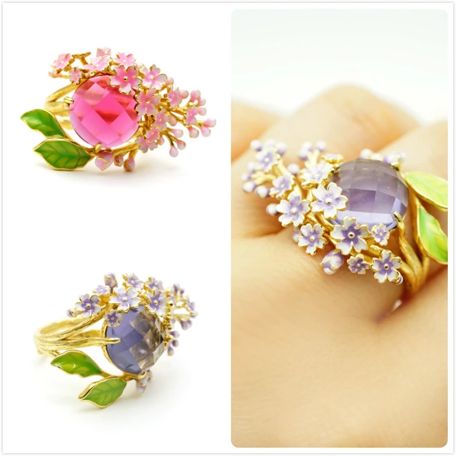 Хрустальные цветочные кольца для женщин большие обручальные свадьбы девочек