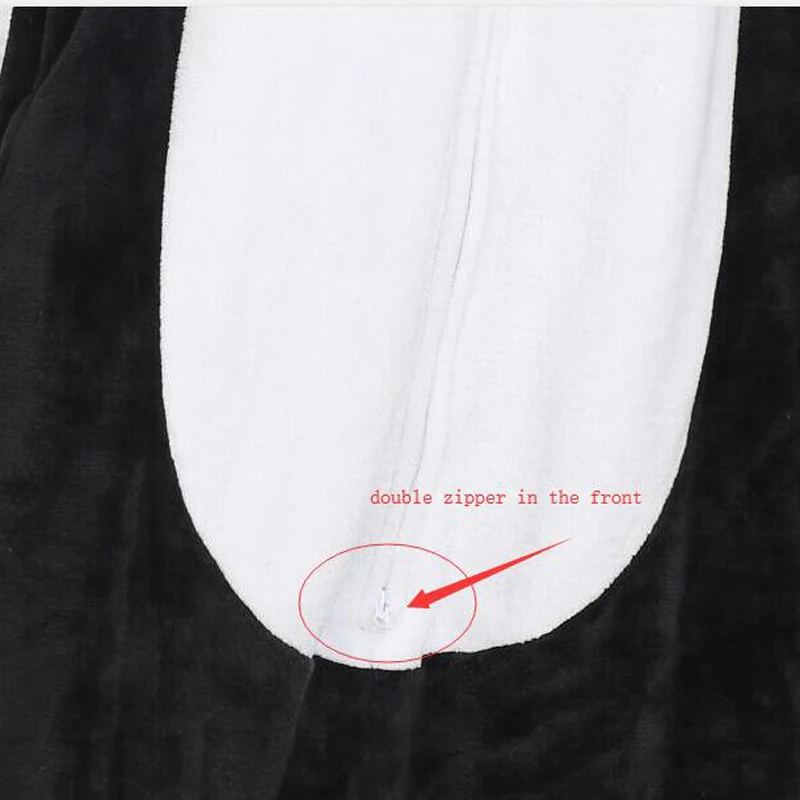 Милая панда кигуруми пижамы Медведь Комбинезоны для взрослых двойной молнии