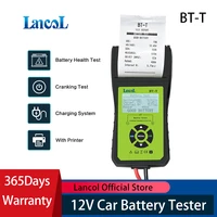 lancol bt t 12v auto battery diagnostic tool for digital battery tester with printer for fast and simple print test result
