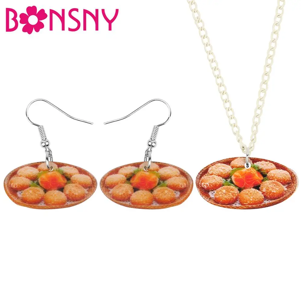 Набор из колье и серёг с подвеской в виде тыквы