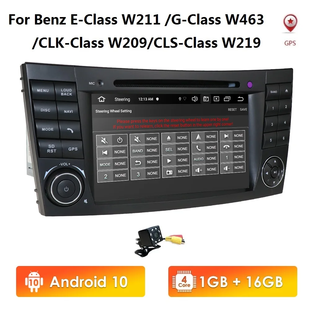 HD 1024*600 IPS Android 10 автомобильный DVD плеер для Mercedes Benz E Class W211 /G W463 /CLK W209/CLS W219