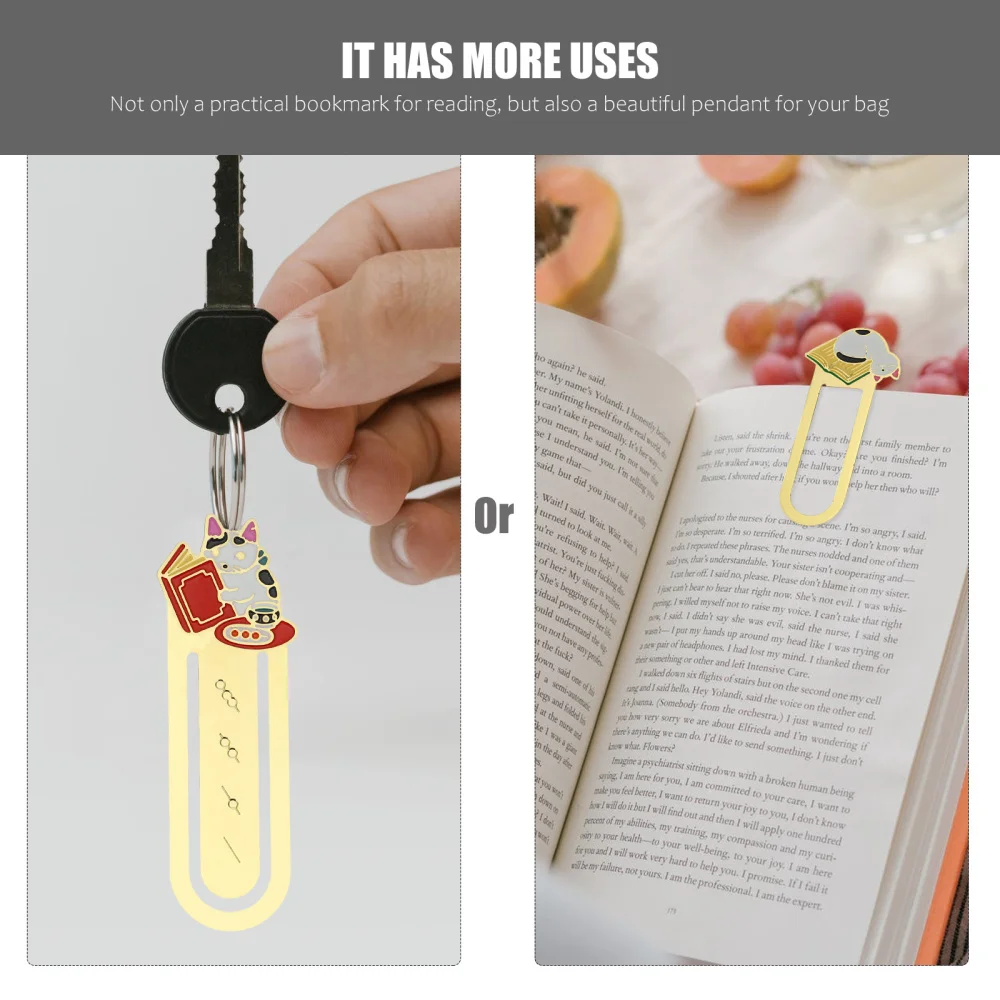 

3pcs Creative Brass Bookmarks Students Stationery Creative Cat Shaped Bookmarks