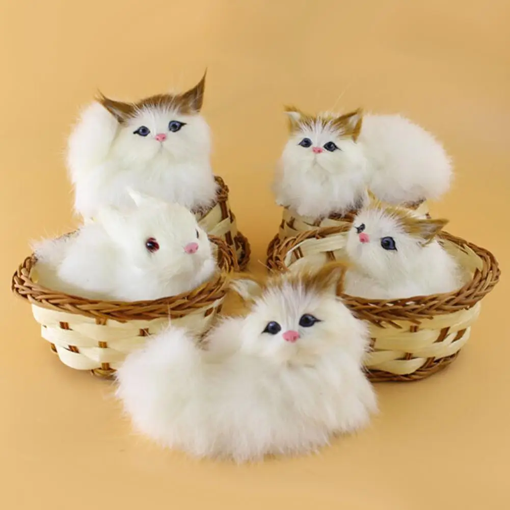 Милая мультяшная игрушка животное плюшевая мини корзина кошка кролик собака