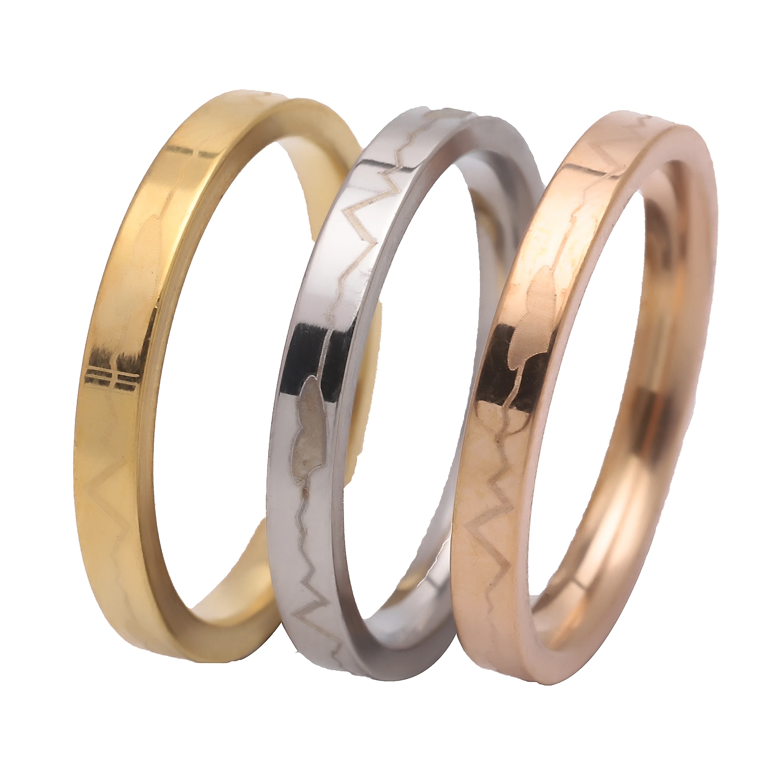 

3pcs/set Simple Thin Stainless Steel Couple Ring For Women Mens Fashion Classic Lover Finger Jewelry Birthday gifts