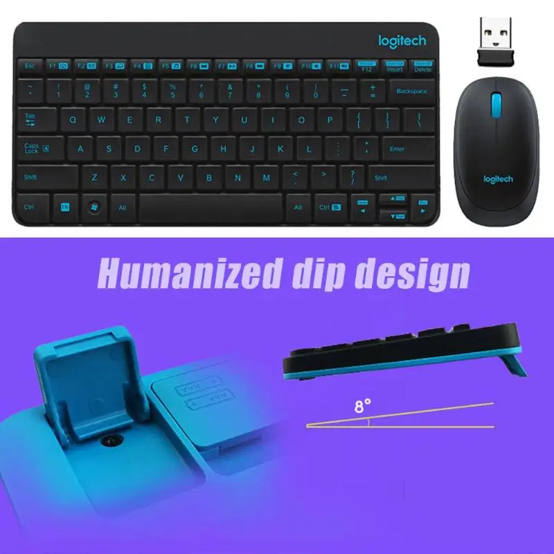 Беспроводная клавиатура Logitech MK245 комбинированная Офисная Клавиатура для ПК