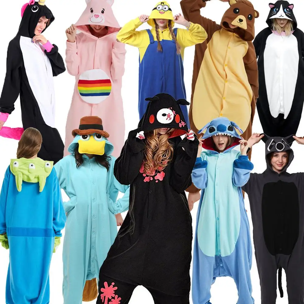 Пижамы для взрослых с животными женская одежда сна кигуруми все в одном пижама