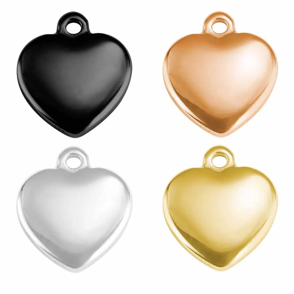 

304 Stainless Steel DIY Mini Heart Charm Pendant Making For DIY Bracelet Necklace Jewelry Handmade Heart Classical Accessories