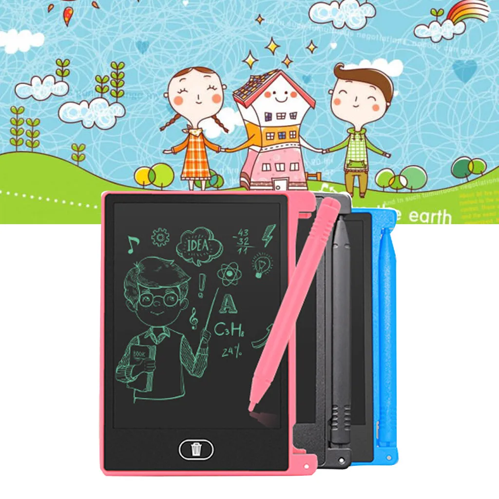 Игрушка для рисования 4 дюймов Модный классический ЖК-планшет без бумаги записей