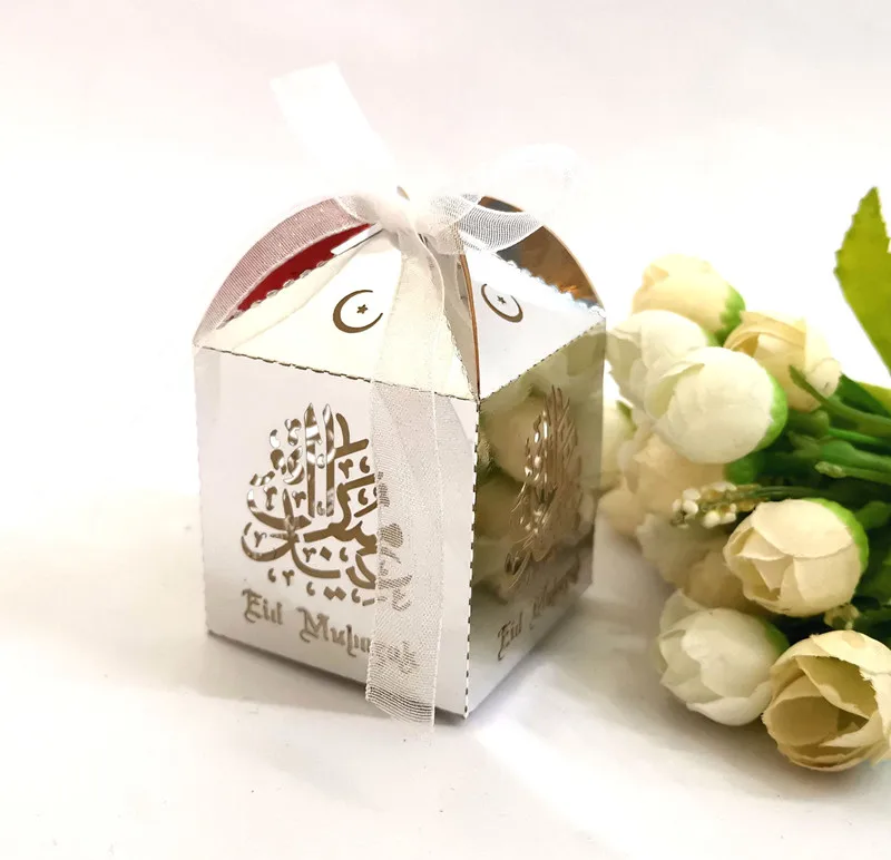 10 шт. коробка для конфет Eid Mubarak бумажные подарочные коробки рукоделия счастливые