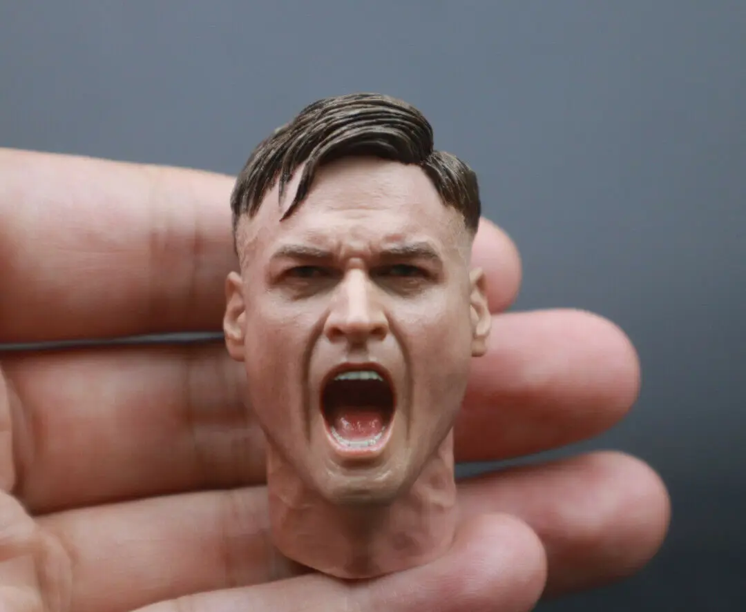 

1/6 Scale WWII German Machine Gunner Shouting Head Sculpture Model for 12" Doll